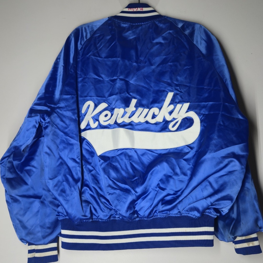 Vintage 80s Kentucky Wildcats Jacket Mens XL Snap Bomber The Jacket Factory